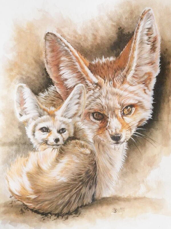 Fennec Fox Poster featuring the mixed media Artful by Barbara Keith