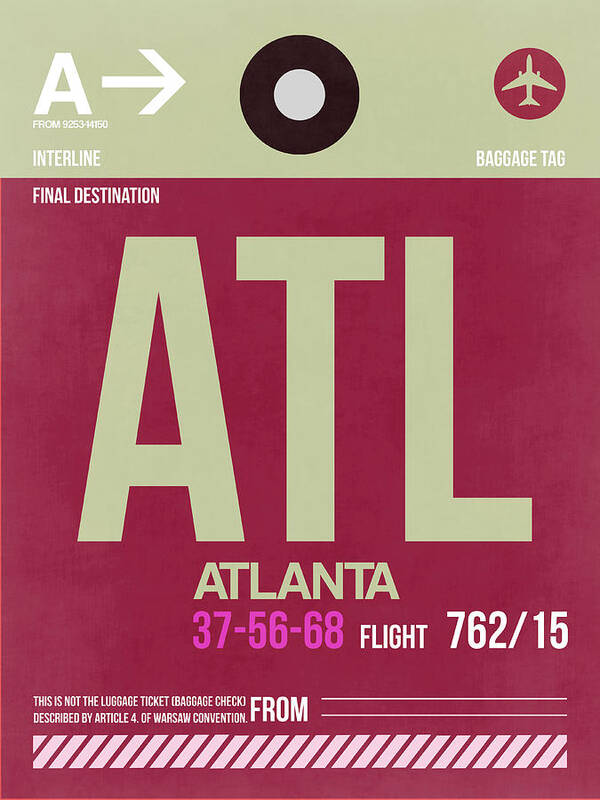 Atlanta Poster featuring the digital art Atlanta Airport Poster 2 by Naxart Studio