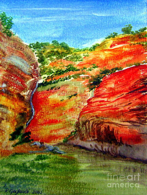 Australian Gorge Poster featuring the painting Australian Gorge NT by Roberto Gagliardi