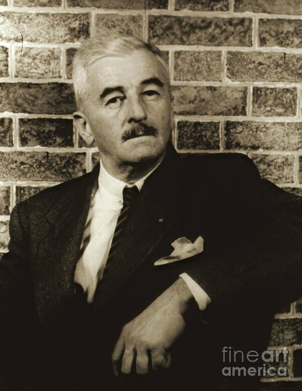 Author William Faulkner 1954 Poster featuring the photograph Author William Faulkner 1954 by Padre Art