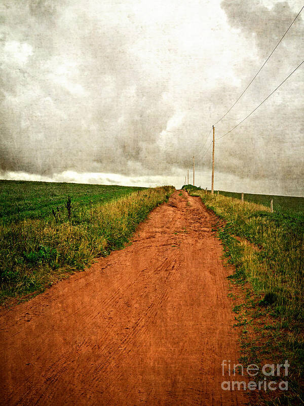 Red Poster featuring the photograph Back Country Road Prince Edward Island by Edward Fielding