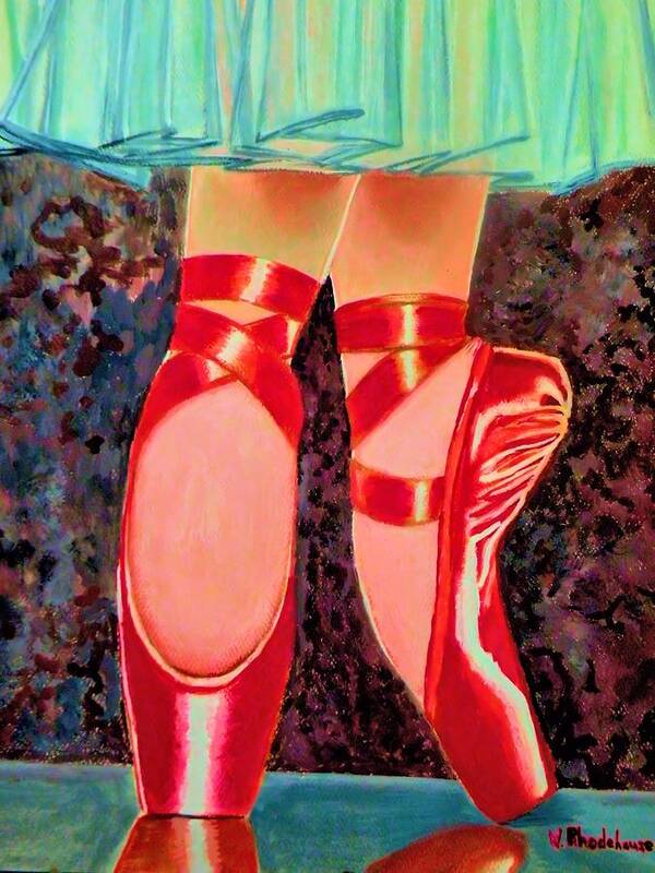 Ballet Poster featuring the painting Ballet Slippers by Victoria Rhodehouse
