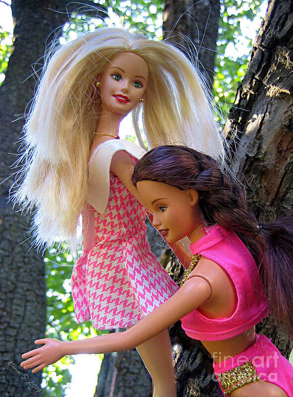 Barbie Poster featuring the photograph Barbie's Climbing Trees by Nina Silver