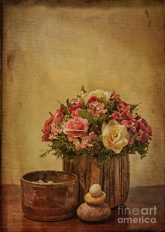 Basket Poster featuring the photograph Basket of Spring Roses by Terry Rowe