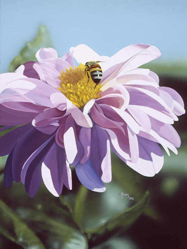 Bee Poster featuring the painting Bee by Roger Snyder