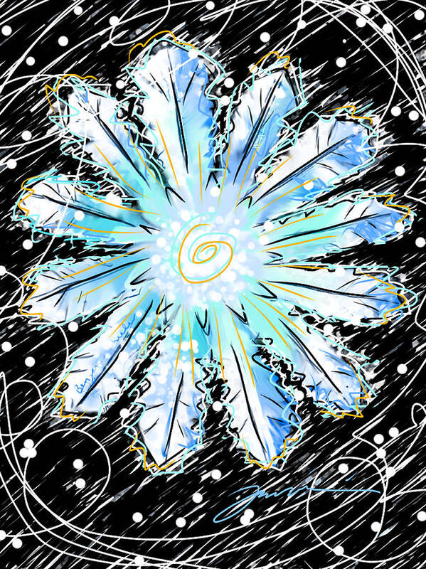 Snowflake Poster featuring the painting Benjamin Snowflake by Jean Pacheco Ravinski