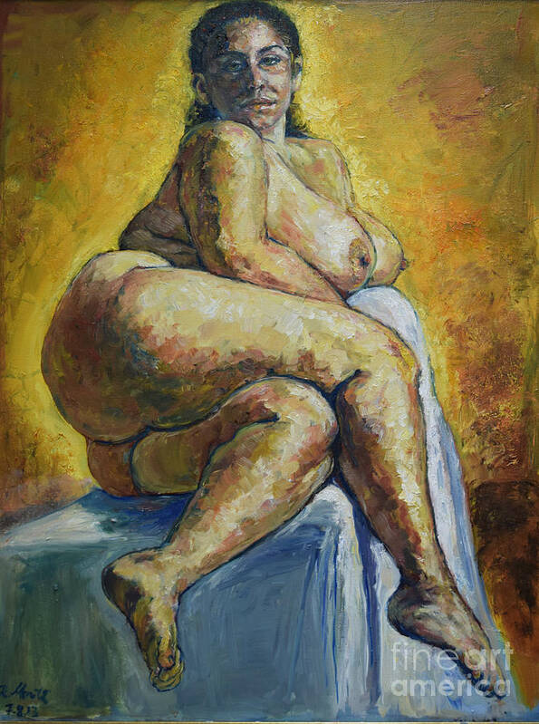Raija Merila Poster featuring the painting Big Woman by Raija Merila