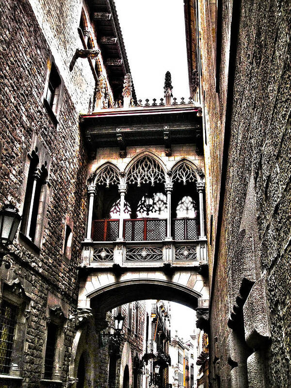 Europa Poster featuring the photograph Bishop's Street - Barcelona by Juergen Weiss