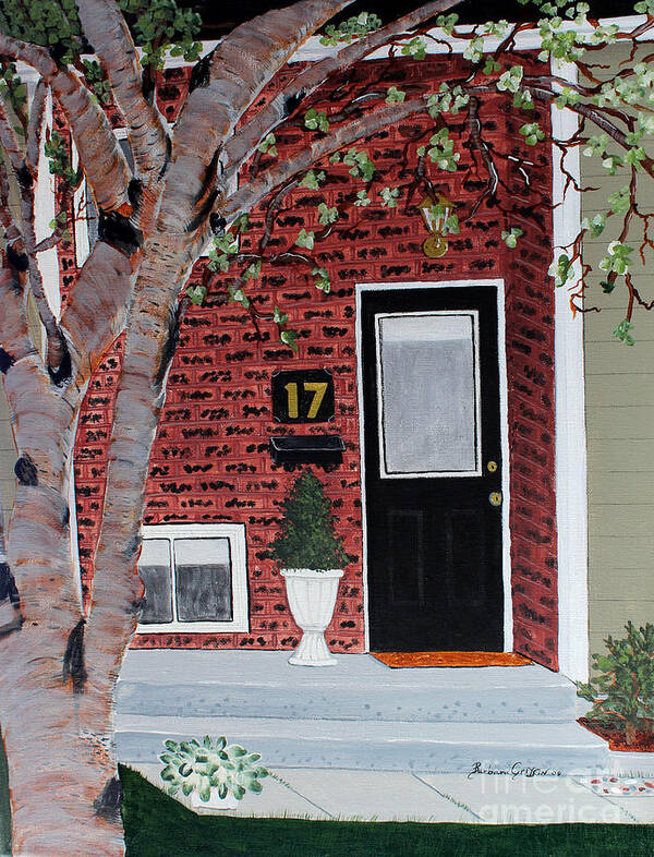 Black Door Poster featuring the painting Black Door by Barbara A Griffin