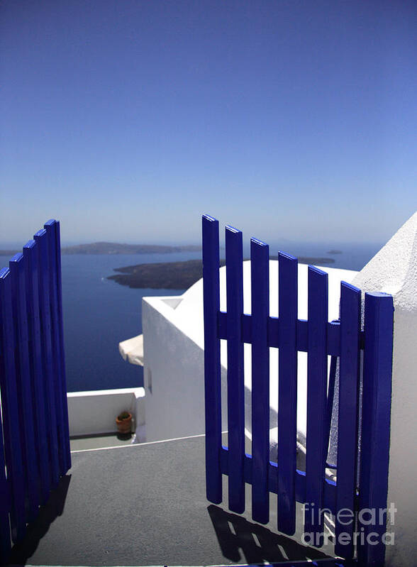 Aegean Poster featuring the photograph Blue gate by Deborah Benbrook