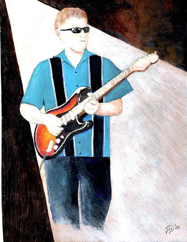  Poster featuring the painting Blues Guitarist Tony Fazio by Joe Dagher
