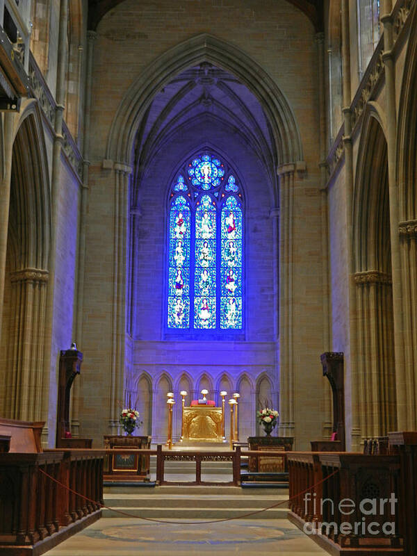 Inside Poster featuring the photograph Bryn Athyn Cathedral Altar by Val Miller