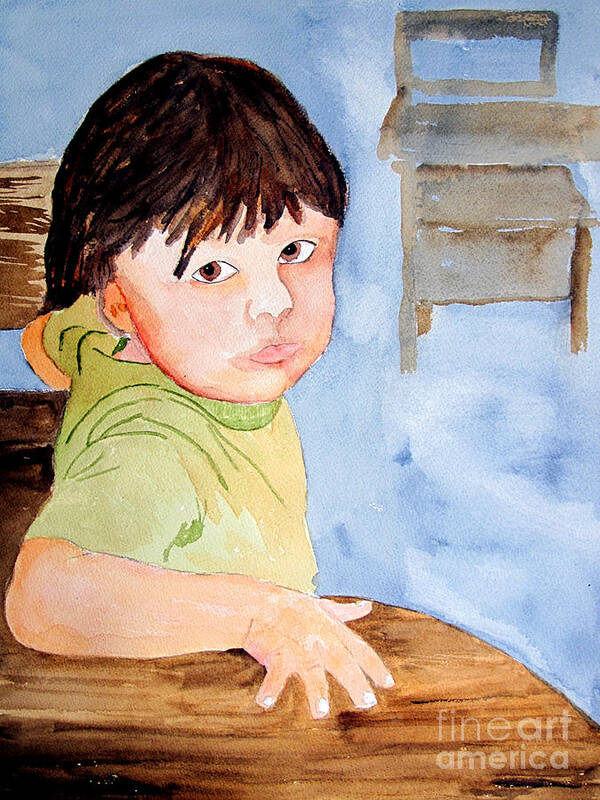 Bubba Poster featuring the painting Bubba at School by Sandy McIntire