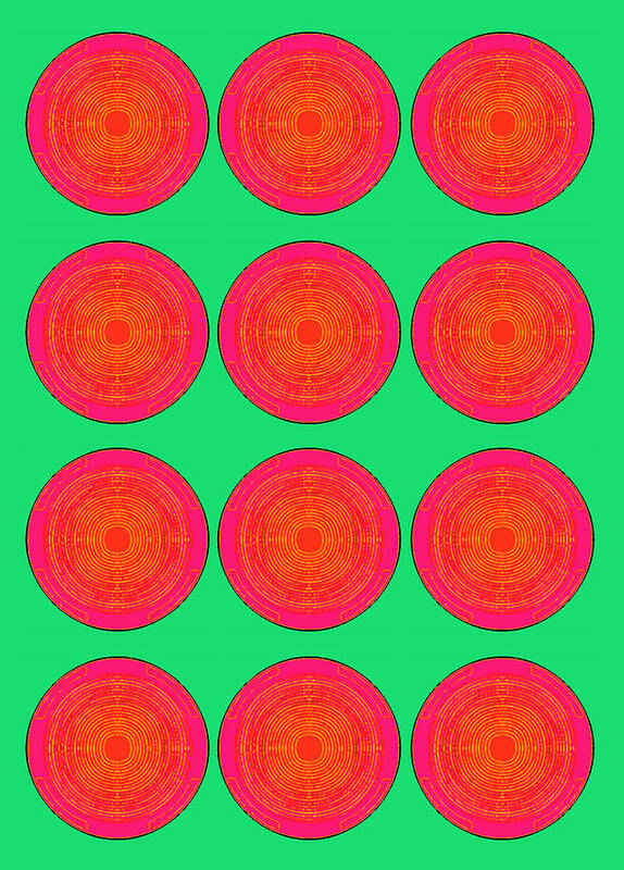 Sun Poster featuring the painting Bubbles Watermelon Warhol by Robert R by Robert R Splashy Art Abstract Paintings