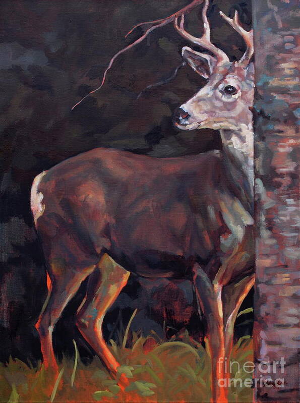 Buck Poster featuring the painting BUCK at SULLIVAN by Patricia A Griffin