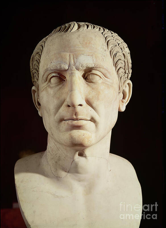 Bust Poster featuring the sculpture Bust of Julius Caesar by Anonymous