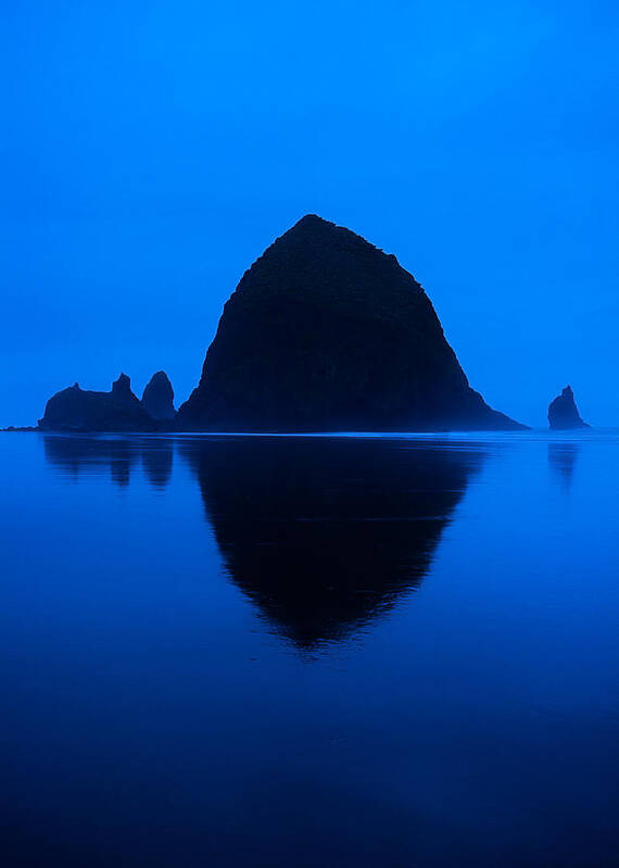 Cannon Beach Poster featuring the photograph Cannon Beach Blue by Mark Rogers