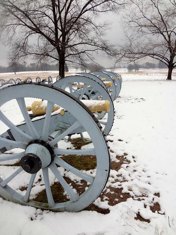 Cannons Poster featuring the photograph Cannon's in the snow by Michael Porchik