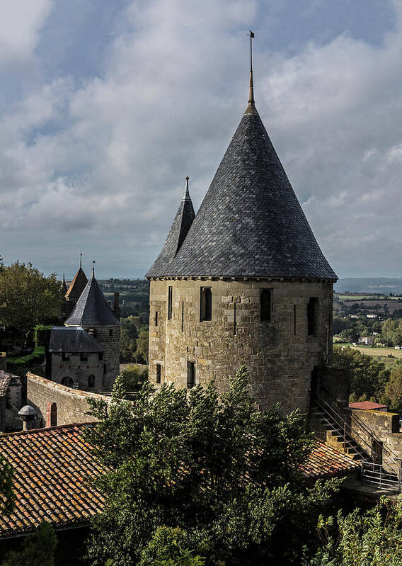 Built Structure Poster featuring the photograph Carcassonne Medieval City Wall And by Izzet Keribar