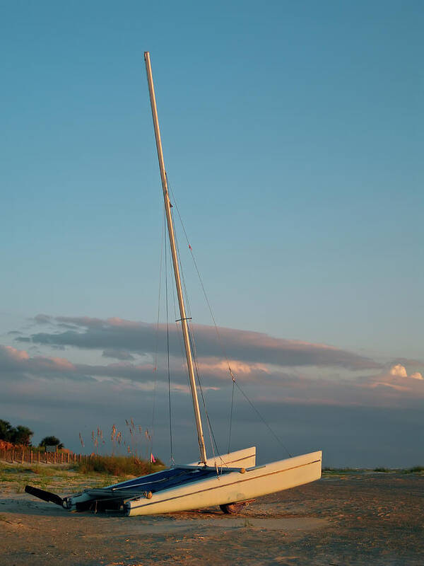 Outdoors Poster featuring the photograph Catamaran On Beach by Joseph Shields