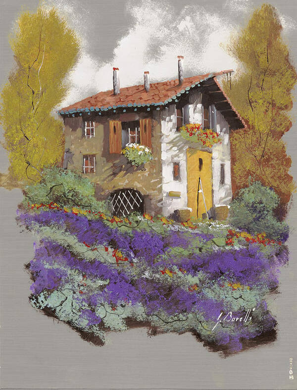 Landscape Poster featuring the painting Cento Lavande by Guido Borelli