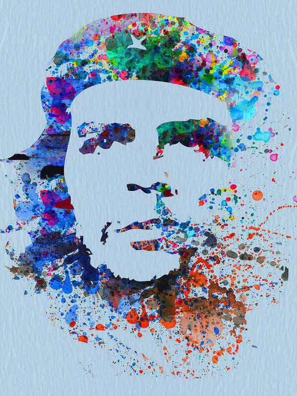  Poster featuring the painting Che Guevara Watercolor by Naxart Studio