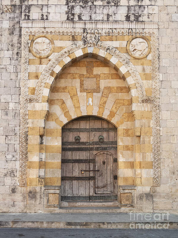 Architecture Poster featuring the photograph Church Door In Beirut Lebanon by JM Travel Photography