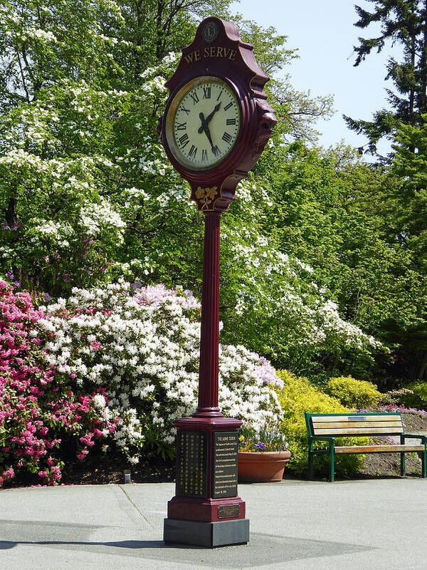 Park Poster featuring the photograph Clock in Park by Laurie Tsemak