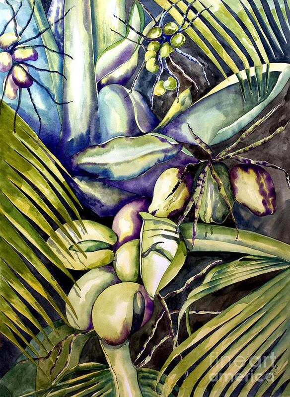 Coconuts Poster featuring the painting Coconuts by Kandyce Waltensperger