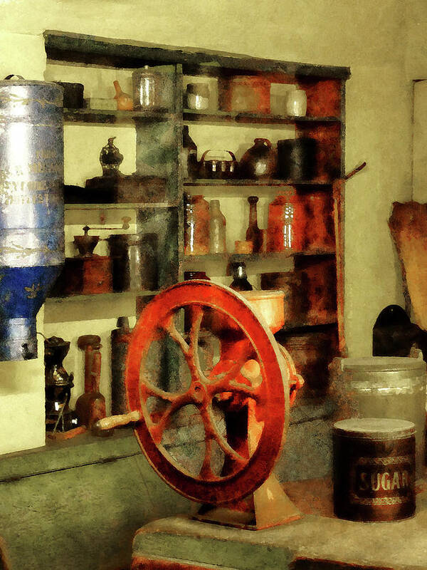 Coffee Grinder Poster featuring the photograph Coffee Grinder And Canister Of Sugar by Susan Savad