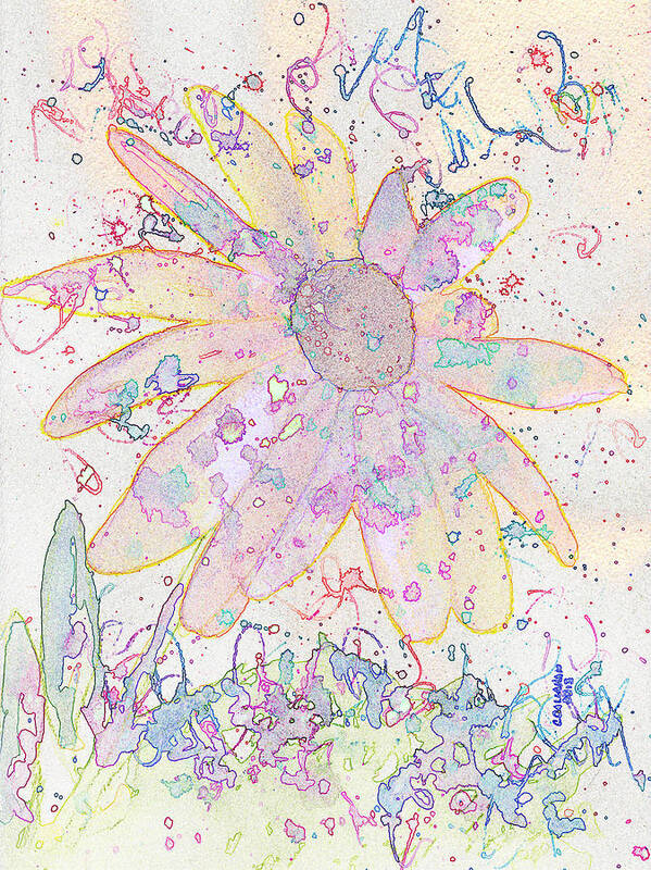 Floral Poster featuring the digital art Cone Flower by Christine Callahan