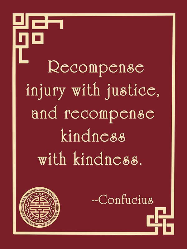 Confucius Poster featuring the digital art Confucius on Kindness by Scarebaby Design
