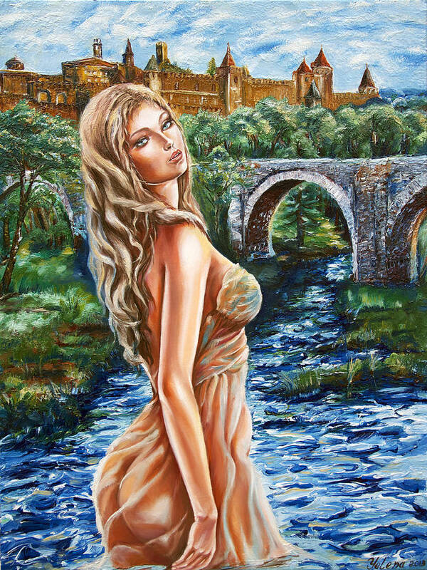 Girl Poster featuring the painting Contessa de Carcassonne by Yelena Rubin