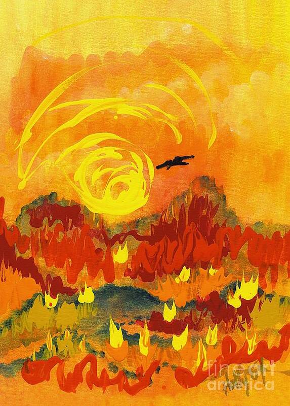 Wildfire Poster featuring the painting D'Agony by Holly Carmichael