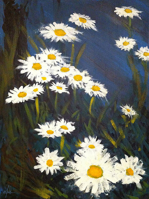 Daisies Poster featuring the painting Daisies by Steve Gamba