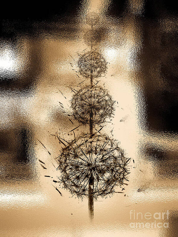 Surrealism Poster featuring the digital art Dandelion Dream by Fei A