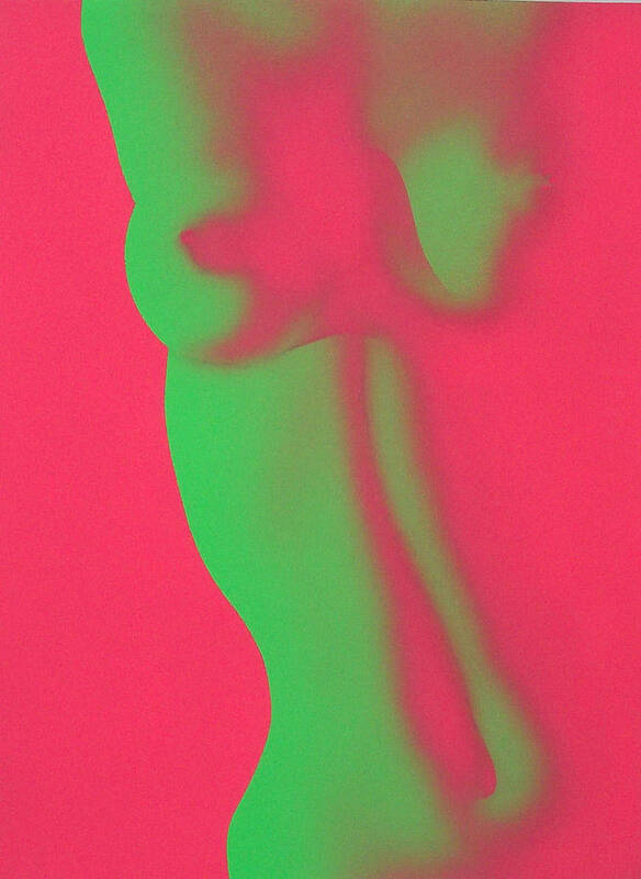 Nude Poster featuring the painting Dayglo Nude by Philip Fleischer