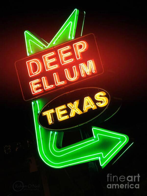 Deep Ellum Poster featuring the photograph Deep Ellum Red Glow by Robert ONeil