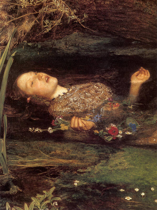 Ophelia Poster featuring the painting Detail from Ophelia by Philip Ralley