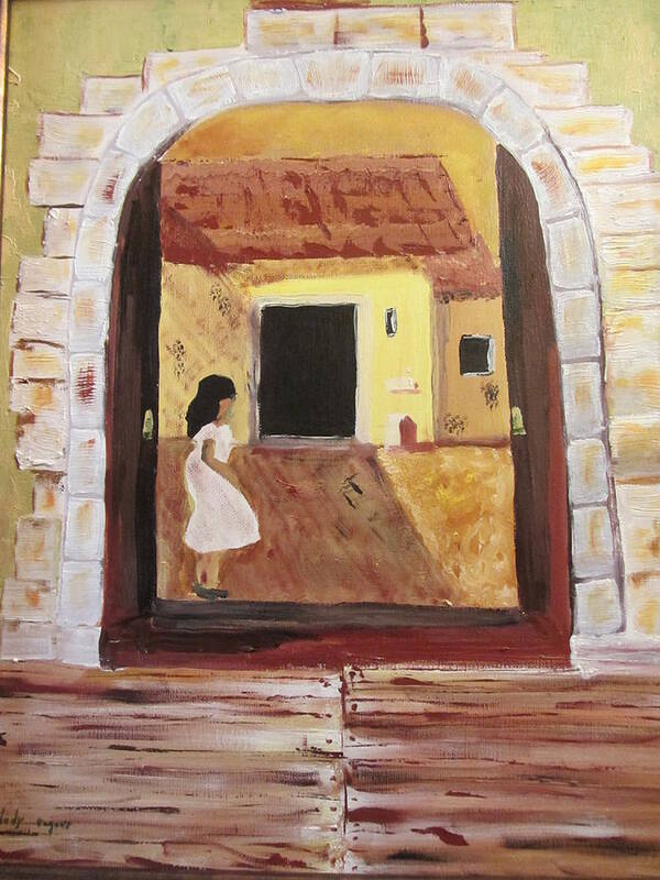 Adobe Poster featuring the painting Door Within by Dody Rogers