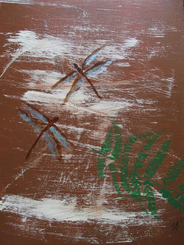 Dragon Flies Poster featuring the painting Dragon Flie Spirit by Susan Voidets