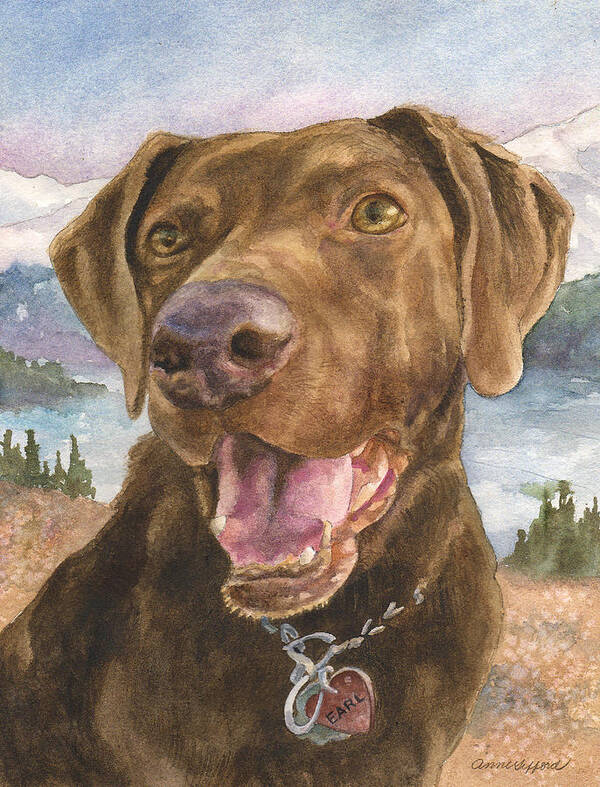 Dog Painting Poster featuring the painting Earl by Anne Gifford
