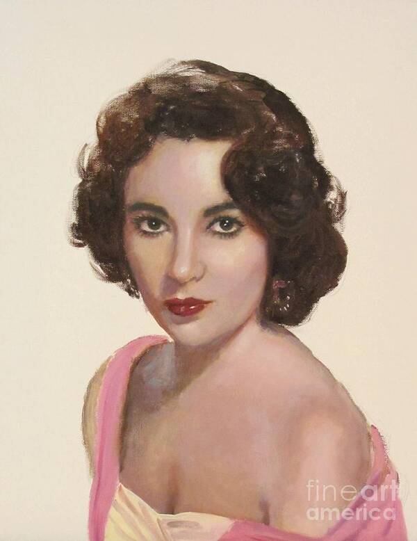 Sean Wu Poster featuring the painting Elizabeth Taylor by Sean Wu