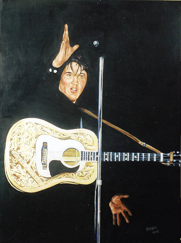 Elvis Presley Poster featuring the painting Elvis 1956 by Bryan Bustard