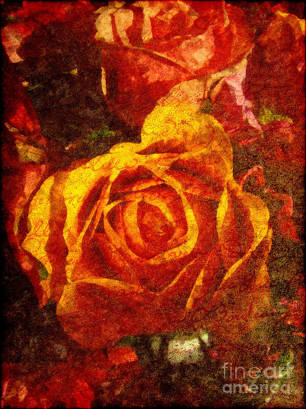 Flower Poster featuring the digital art Entrer Dans Mon Coeur by Lianne Schneider