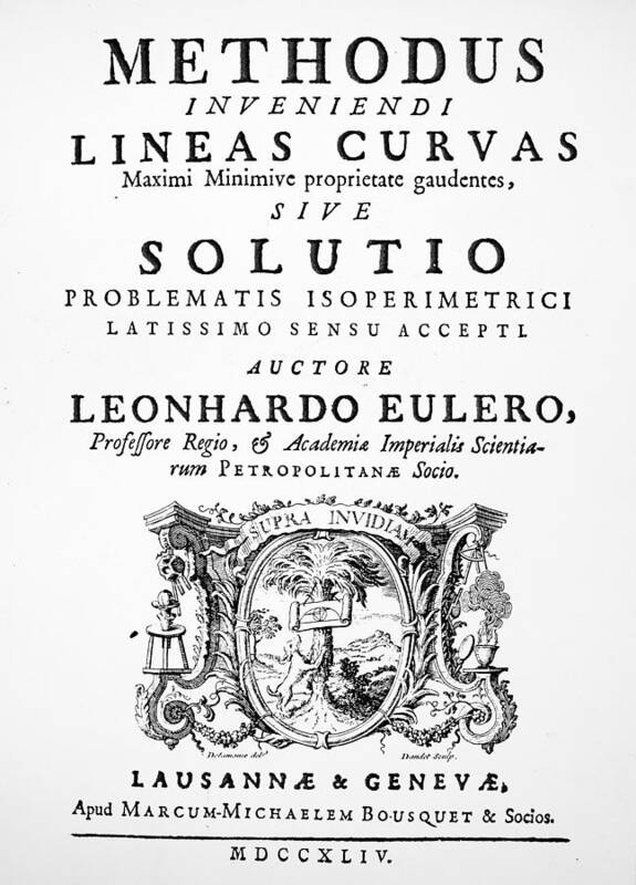 1744 Poster featuring the painting Euler Title-page, 1744 by Granger
