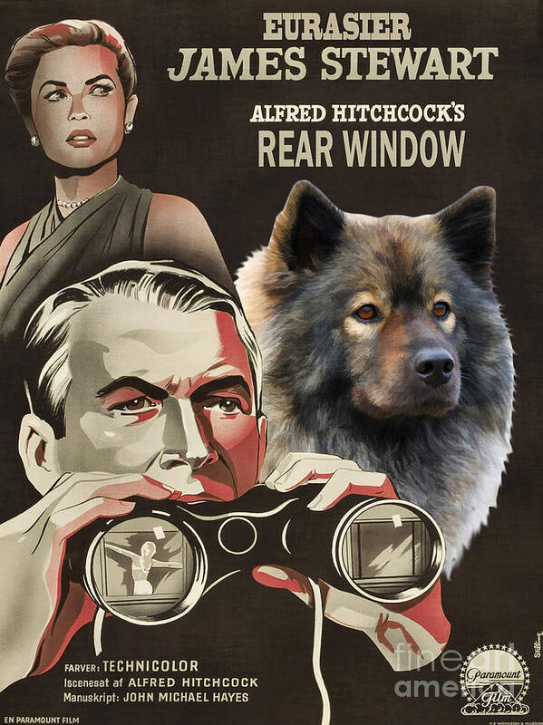 Eurasier Poster featuring the painting Eurasier Art Canvas Print - Rear Window Movie Poster by Sandra Sij