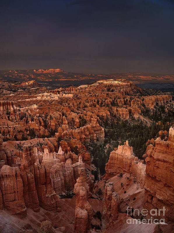 Dave Welling Poster featuring the photograph Evening Storm Sunset Point Bryce Canyon National Park by Dave Welling