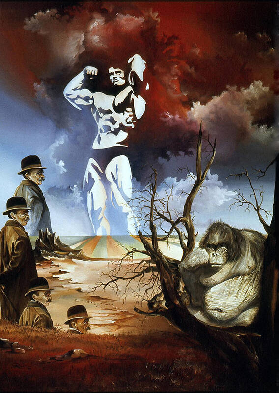 Surrealism Poster featuring the painting Evolution by Otto Rapp