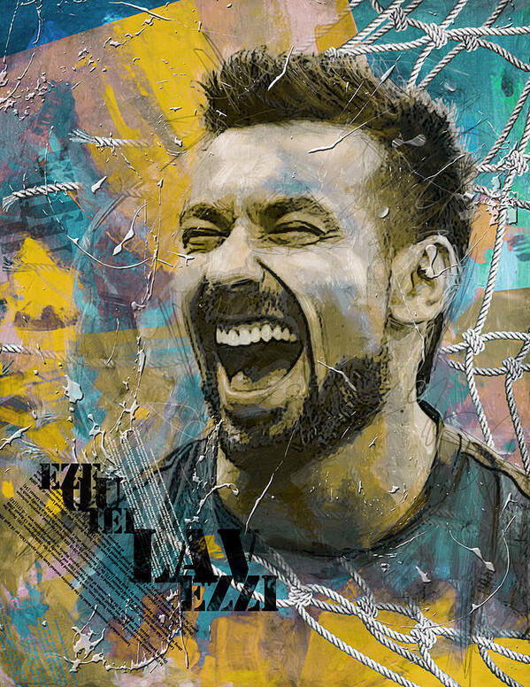 Lavezzi Poster featuring the painting Ezequiel Lavezzi by Corporate Art Task Force